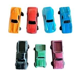 Lot of 7 Vintage Mini Toy Cars and Trucks – Colorful Plastic Set